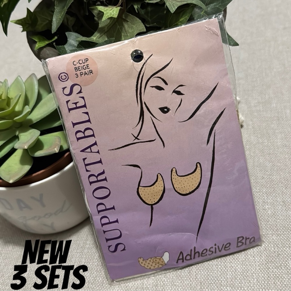 New Set of 3 Adhesive “Bras”-C Cup-Beige